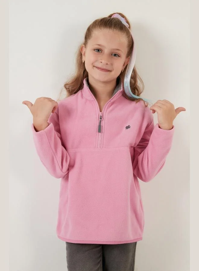 Lela Lela Soft Texture Zippered Stand Collar Raised 2-Pack Polar Kids POLAR 5905002S2