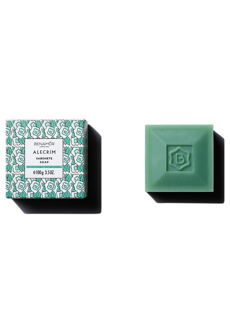 BENAMÕR Alecrim Refreshing Bath Soap Bar – Rosemary Cleansing Bar for Hands & Body – Gentle, Moisturising Solid Soap – Paraben Free, Vegan – 100g - Image 1