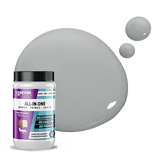 Beyond Paint Furniture Cabinets and More All-in-One Refinishing Paint, Quart, Soft Grey - Image 1