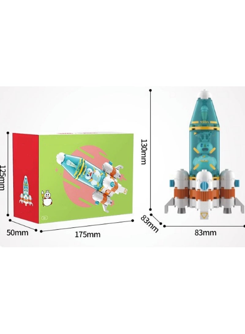 Space Rocket Snowman Model Set Building Blocks Creative Diy Simulation Collection Building Assembly Children'S Toys - Image 2