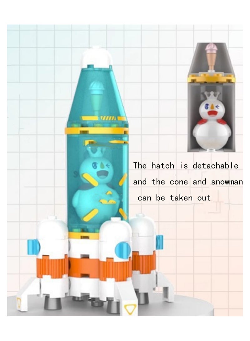 Space Rocket Snowman Model Set Building Blocks Creative Diy Simulation Collection Building Assembly Children'S Toys - Image 3