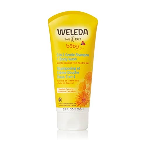 Weleda شامبو وغسول الجسم 2 في 1 من ويليدا للأطفال مع زيت اللوز الحلو 68 أونصة سائلة غسول غني بالنباتات مع الكالندولا