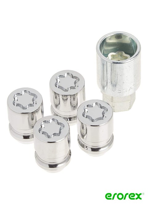 Chrome Cone Seat Wheel Locks M12 x 1.5 Thread Size Set of 4