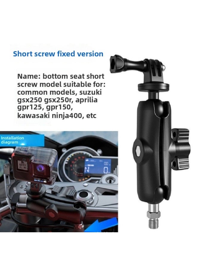 Loquat Sports Camera Mobile Phone Bracket Electric Car Motorcycle Bracket Accessories Rearview Mirror Fixed Base Adapter Size Ball-Color:H2 Rearview Mirror Base (aluminum Alloy) Diameter 22mm  - Image 3