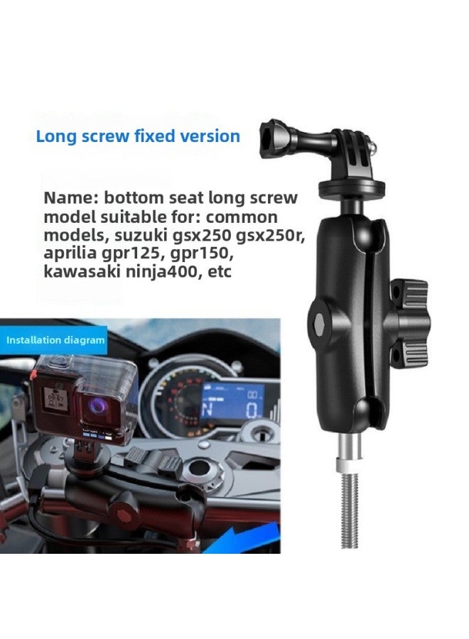 Loquat Sports Camera Mobile Phone Bracket Electric Car Motorcycle Bracket Accessories Rearview Mirror Fixed Base Adapter Size Ball-Color:H2 Rearview Mirror Base (aluminum Alloy) Diameter 22mm  - Image 5