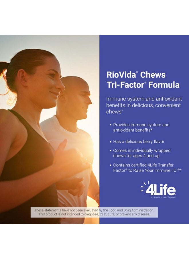 4لايف 4Life RioVida Chews - مكمل غذائي يدعم وظيفة الجهاز المناعي الصحي والشيخوخة - تركيبة مكمل تحتوي على بروتينات التوت البري والتوت الآساي وعامل النقل - 30 مضغة  - Image 3