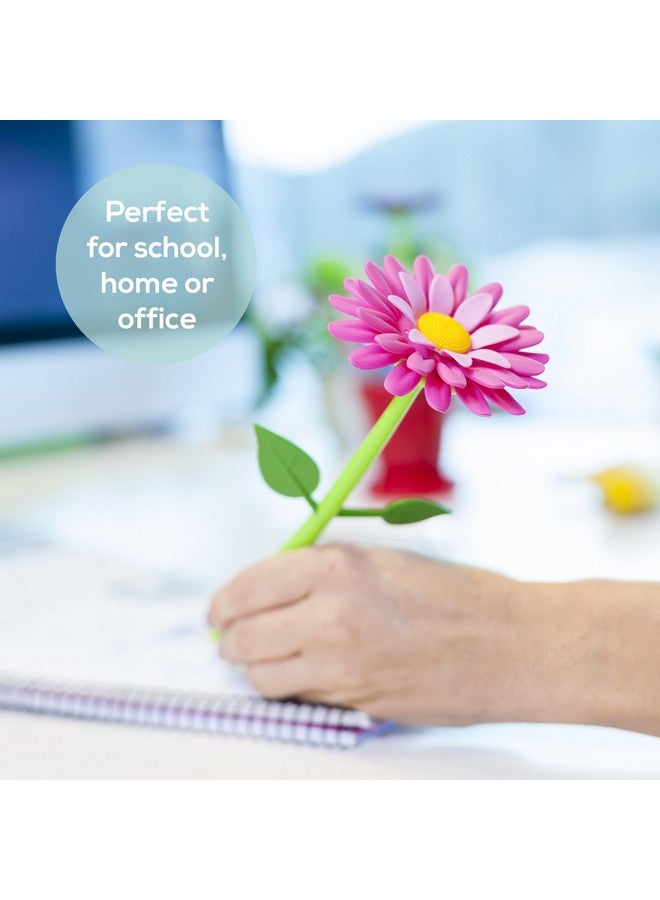 فايجر طقم أقلام متجر الزهور مع مزهرية، مجموعة من 5 أقلام ملونة وزخرفية على شكل زهرة مع حامل مطابق - Image 3