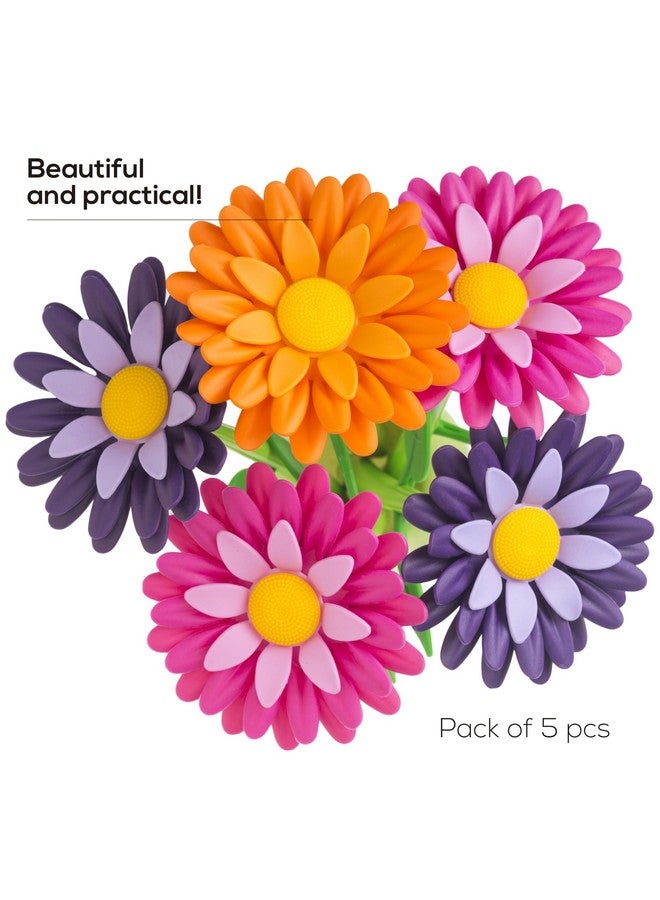 فايجر طقم أقلام متجر الزهور مع مزهرية، مجموعة من 5 أقلام ملونة وزخرفية على شكل زهرة مع حامل مطابق - Image 5