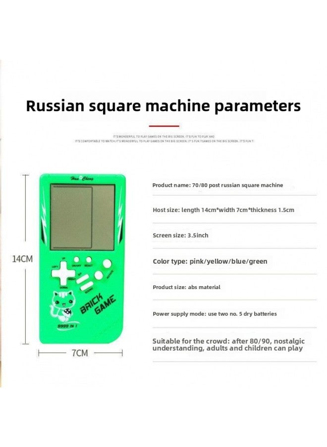 Large Screen Square Childhood Handheld Children's 8090 Retro Puzzle Nostalgic Old Toys Postage A Batch-Model:Green [large Screen Game Console-free Battery] - Image 5