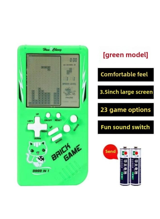 Large Screen Square Childhood Handheld Children's 8090 Retro Puzzle Nostalgic Old Toys Postage A Batch-Model:Green [large Screen Game Console-free Battery] - Image 1