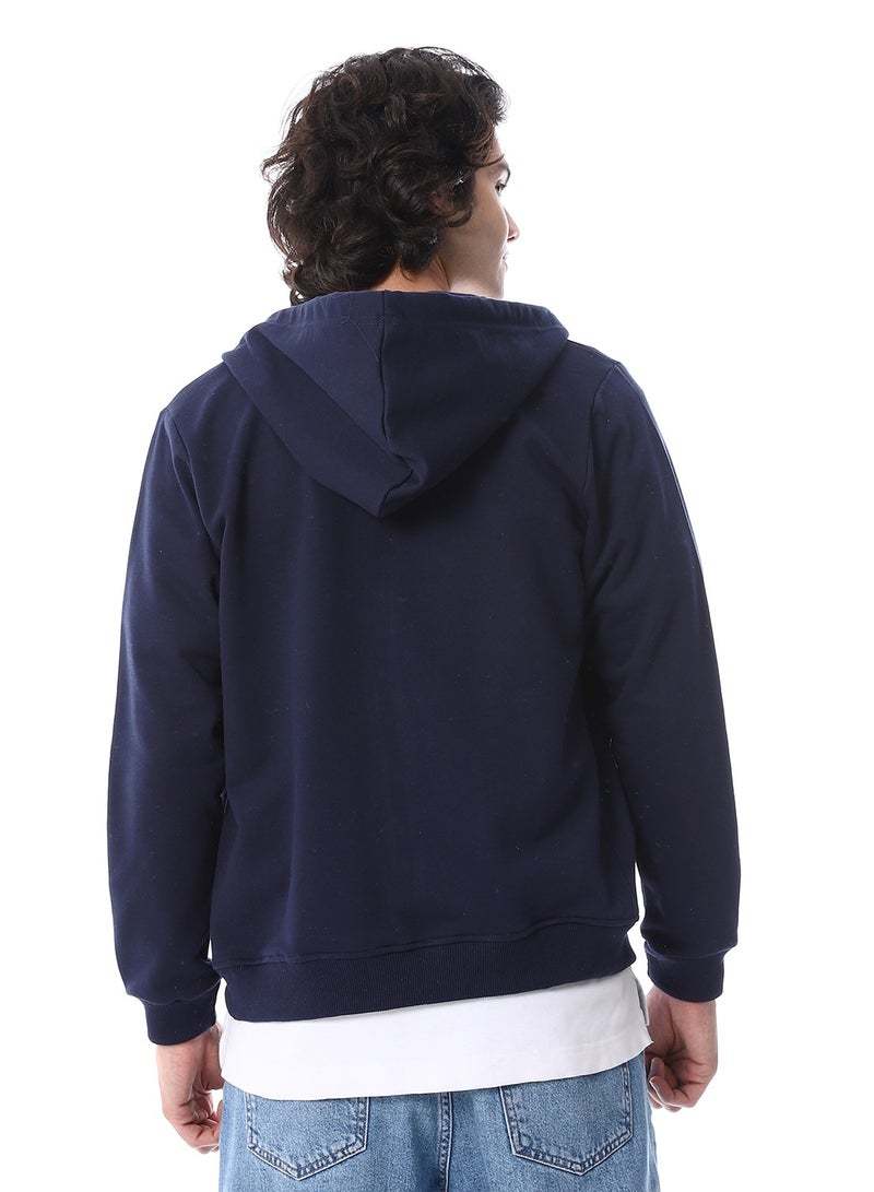 Andora Front Zipper Winter Zip Through Sweatshirt_ Navy Blue - Image 3