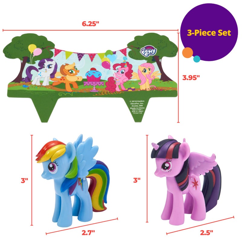 DecoPac My Little Pony Cake Topper, 3-Piece Cake Decorations with Rainbow Dash and Twilight Sparkle Ponies for Fun After the Birthday Party, 3" - Image 5