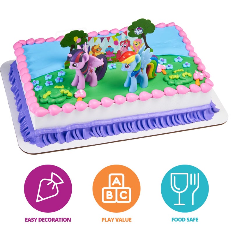 DecoPac My Little Pony Cake Topper, 3-Piece Cake Decorations with Rainbow Dash and Twilight Sparkle Ponies for Fun After the Birthday Party, 3" - Image 2
