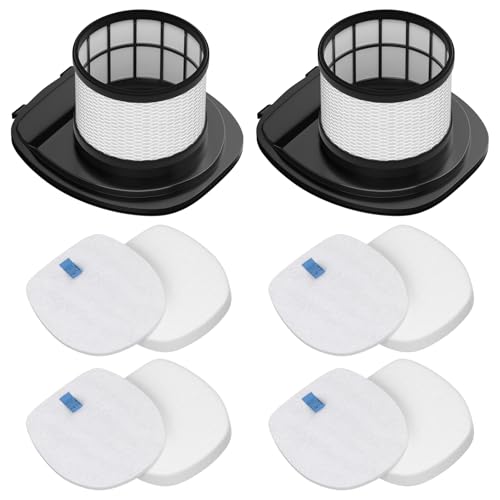 LANROON IX141 Filters Fit for Shark IX141 IX140 IZ140 IX142 IZ140C IZ142 UZ145 IZ141C IX141H WZ140 WZ250 Stick Vacuum Replace Part 616FJ140 617FJ140 2 Pack Filter 4 Pack Foam Felt Filter Kit