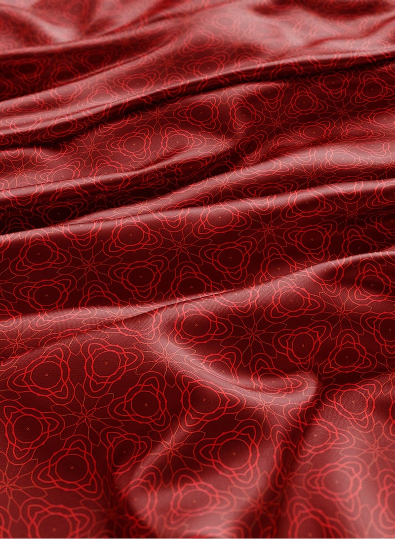 فيلاتو Ø¬Ù„Ø§Ø¨ÙŠØ© Ù…Ø®ÙˆÙŠØ± Ø§Ù„Ù„ÙŠÙ„ Ø¹Ø±Ø§Ù…Ù†ÙŠØŒ Ù‚Ù…Ø§Ø´ Ø­Ø±ÙŠØ± Ø¨Ø§Ù„ÙŠØ§Ø±Ø¯Ø©ØŒ Ø£Ø­Ù…Ø± Ø°Ù‡Ø¨ÙŠØŒ Ù†Ù‚Ø´ Ù‡Ù†Ø¯Ø³ÙŠØŒ Ø®ÙŠØ§Ø·Ø©ØŒ Ø¹Ø±Ø¶ 58 Ø¨ÙˆØµØ© - Image 3