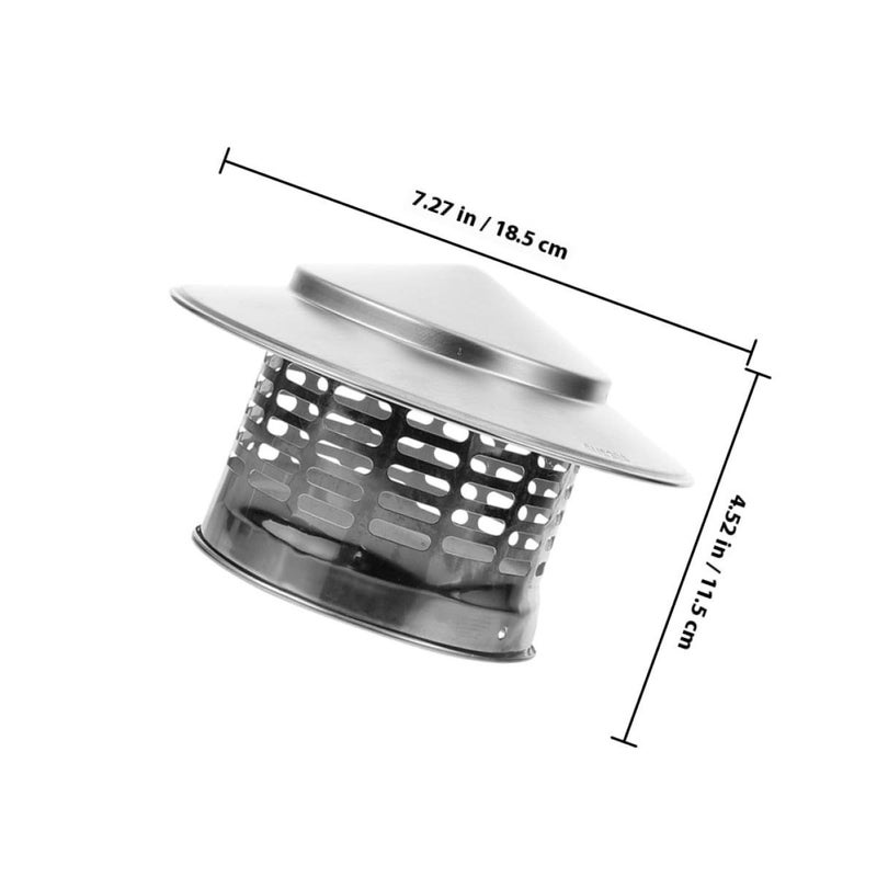 2 Pieces Stainless Steel Outdoor Chimney Cap Rain Cover Windproof Protector With Rain Roof For Home Stove Flue Vent - Image 3