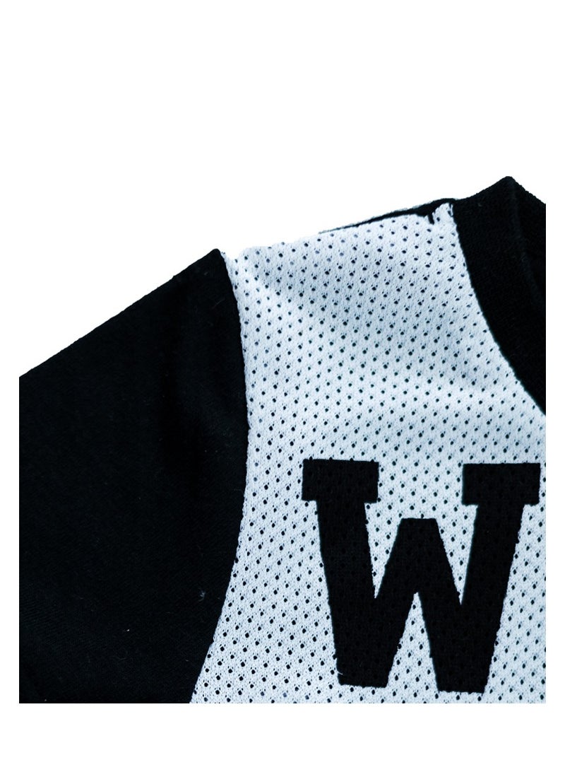 WiNi BEE Baby Boy Short Sleeve t-shirts Sport Bebe Top Baby Printed Football Tee Kids Clothes Cotton Black White Baby Clothes 0-24Months - Image 2