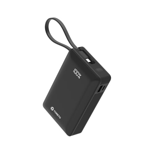 Toreto Power Storm 20000mAh 65W Laptop Fast Charging Power Bank | Multi-Protocol PD Output | Smartphone Compatible | Built-in Type-C Cable | LED Display | BIS Certified | Made in India (Black) - Image 1
