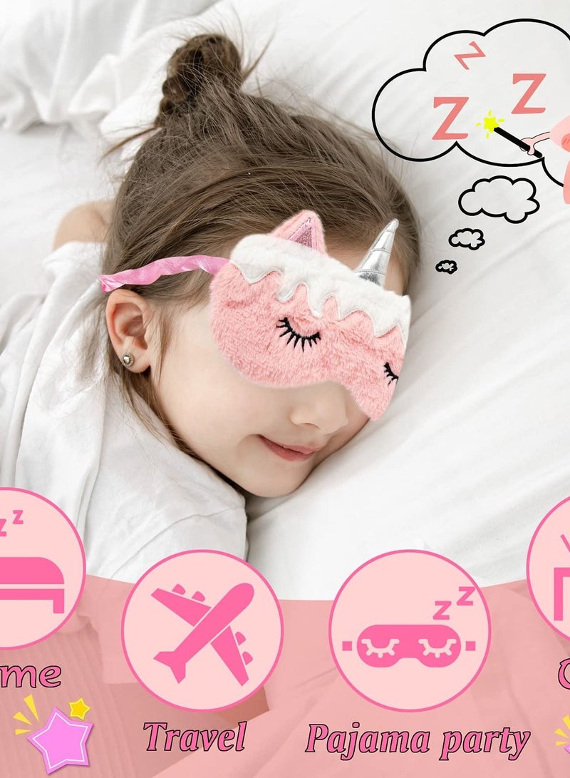 SYOSI Sleeping Eye Mask, Cute Soft Plush Unicorn Eye Mask, Funny Eye Mask Animal Design Sleeping Eye Mask for Women Kids Girls and Adults Travel Nap Night Sleep Use (6 Pack) - Image 2