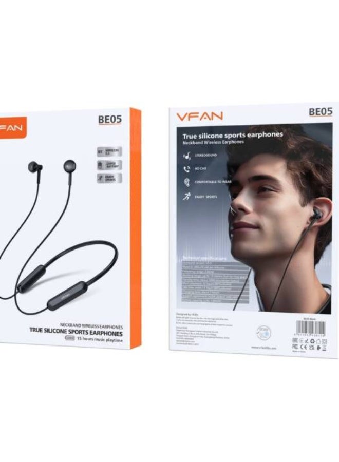 VFAN BE05 True Silicone Sports Headphones, Bluetooth 5.3, 15H Playtime, Type-C Charging, Double Noise Reduction, HD Surround Sound, Strong Bass, Clear Calls - Image 1