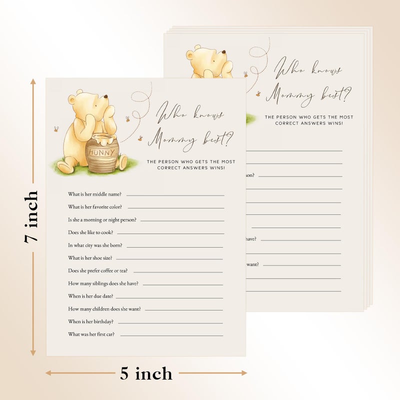 Misaidou Winnie Baby Shower Games: Who Knows Mommy Best, Set of 30 Cards - Image 2