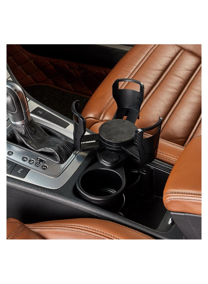 اليكليڤ حامل أكواب السيارة ، موسع حامل أكواب السيارة مع قاعدة دوارة قابلة للتعديل بزاوية 360 درجة ، موسع حامل كوب مزدوج 2 في 1 للسيارة ، حامل مشروب بحجم قابل للتعديل متوافق مع معظم السيارات والزجاجات - Image 4