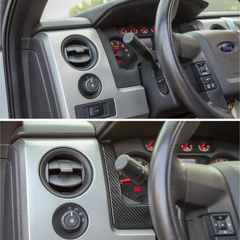 Voodonala غطاء تزييني من ألياف الكربون لداشبورد فورد F150 2009-2014 - Image 4