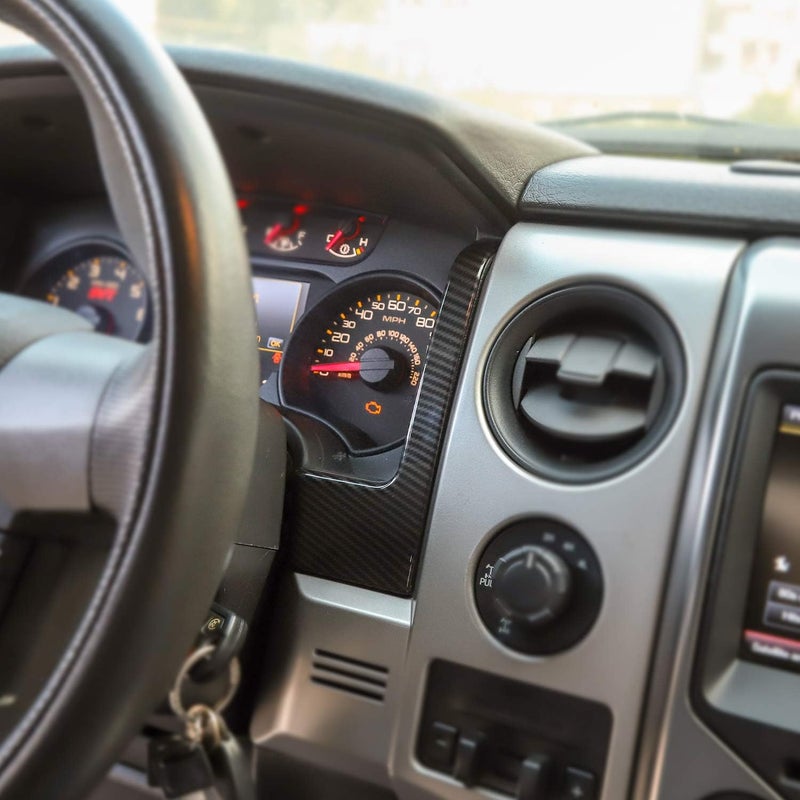 Voodonala غطاء تزييني من ألياف الكربون لداشبورد فورد F150 2009-2014 - Image 5