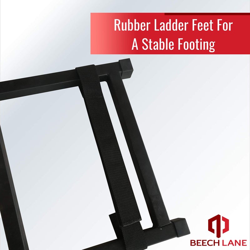 Beech Lane Pickup Truck Tailgate Ladder - Universal Fit, Stainless Steel Self Drilling Hex Screws for Easy Install, Durable Aluminum Step Grip Plates, and Sturdy Rubber Ladder Feet - Image 4