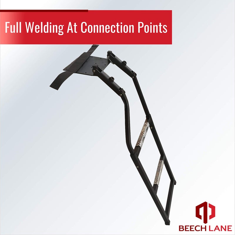 Beech Lane Pickup Truck Tailgate Ladder - Universal Fit, Stainless Steel Self Drilling Hex Screws for Easy Install, Durable Aluminum Step Grip Plates, and Sturdy Rubber Ladder Feet - Image 5