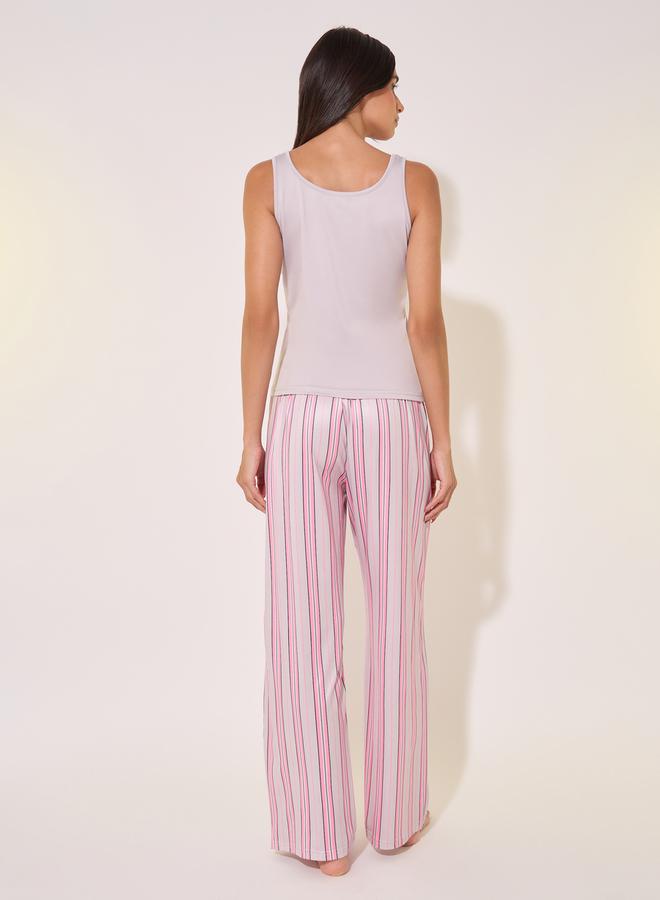 تايك تو طقم بيجامة كامي توب وبنطلون بطبعة خطوط - Image 5