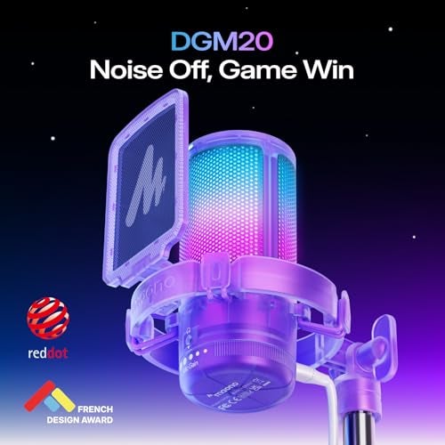MAONO USB Gaming Microphone with Noise Cancellation RGB Condenser Microphone for Streaming Podcasts Twitch YouTube Discord PC Computer Mac PS4 PS5 DGM20S Purple - Image 3