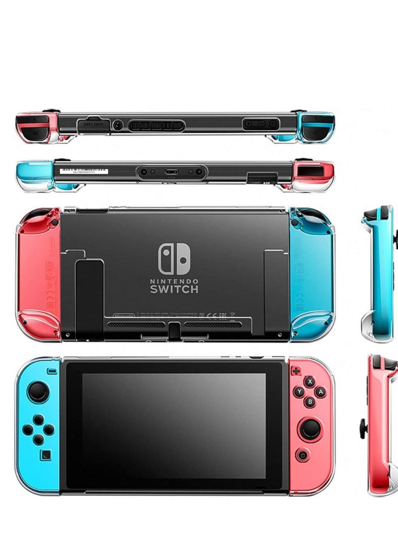 KASTWAVE Switch Case Compatible with Fit for Nintendo Switch 9 in 1 Accessories kit with Carrying Case, Dockable Protective Case HD Screen Protector and 6pcs Thumb Grips Caps - Image 5