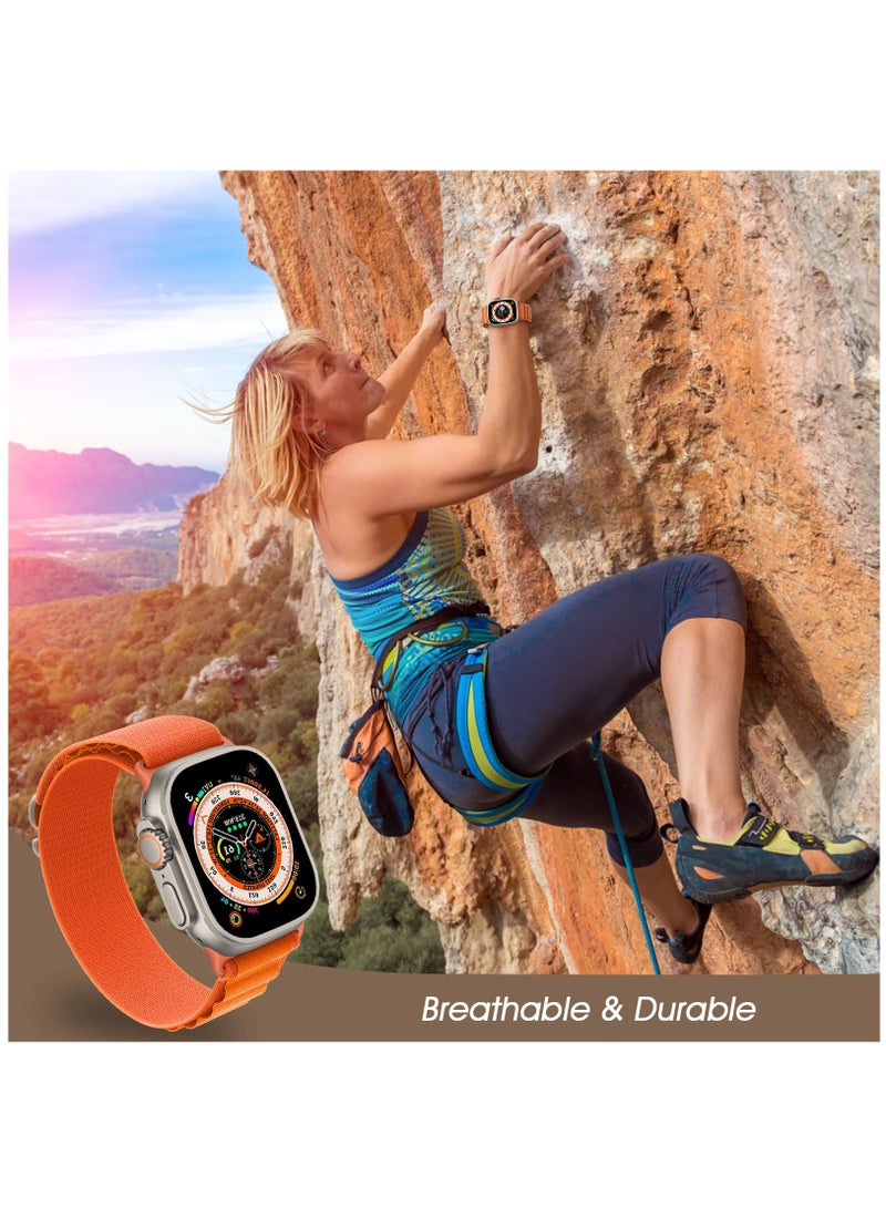 Compatible Textile Stretch Nylon Sport Strap for Apple Watch Ultra 49mm, 45mm, 44mm, 42mm - Titanium G-Hook Wristband for Series 8/7/6/SE/5/4/3/2/1 Men’s Bands. - Image 5