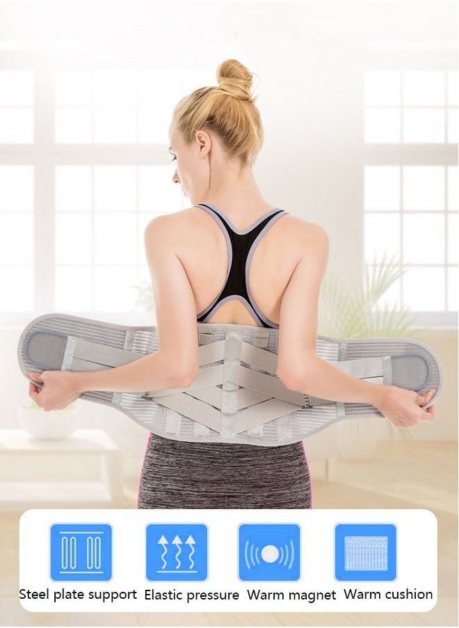 DUNISO - Back Support Brace Belt Self-Heating Lumbar Support for Pain Relief Lumbar Warmer Back Brace with Heating Pad Waist Heating Belt for Men Women and Men XL - Image 1