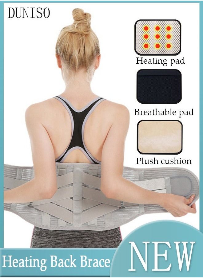 DUNISO - Back Support Brace Belt Self-Heating Lumbar Support for Pain Relief Lumbar Warmer Back Brace with Heating Pad Waist Heating Belt for Men Women and Men XL - Image 1