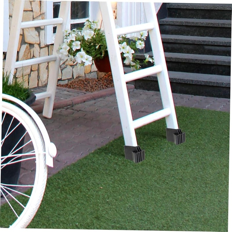 4 Pcs Black Rubber Ladder Feet Covers For Enhanced Stability And Safety - Image 3