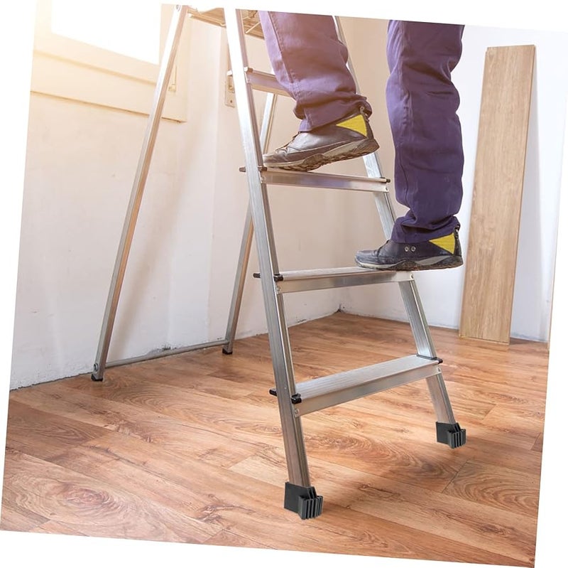 4 Pcs Black Rubber Ladder Feet Covers For Enhanced Stability And Safety - Image 5