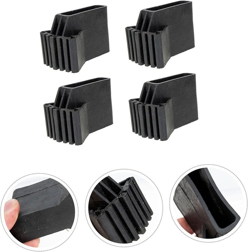 4 Pcs Black Rubber Ladder Feet Covers For Enhanced Stability And Safety - Image 4
