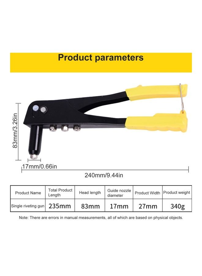 مسدس برشام بمقبض مزدوج أصفر/أسود 24x8.3سم - Image 3