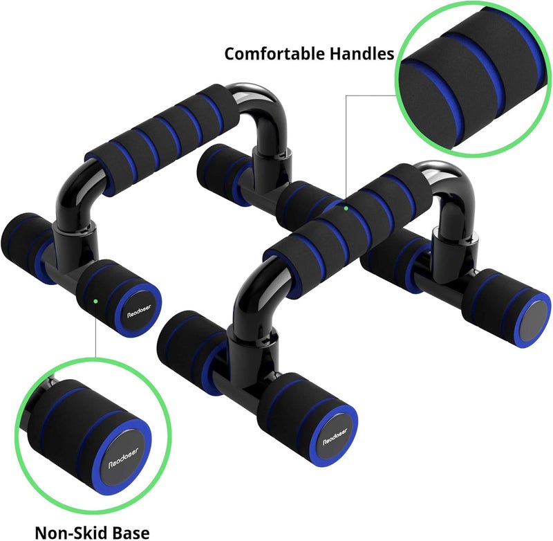 Readaeer Push Up Bars Gym Exercise Equipment Fitness 1 Pair Pushup Handles with Cushioned Foam Grip and Non-Slip Sturdy Structure Push Up Bars for Men & Women - Image 3