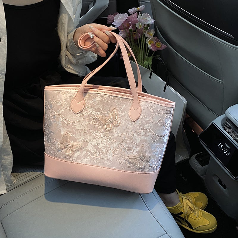 Sweet Style Embossed Butterfly Embroidered Armpit Women'S Bag Large Capacity Versatile Commuter High-End Shoulder Bag - Image 2
