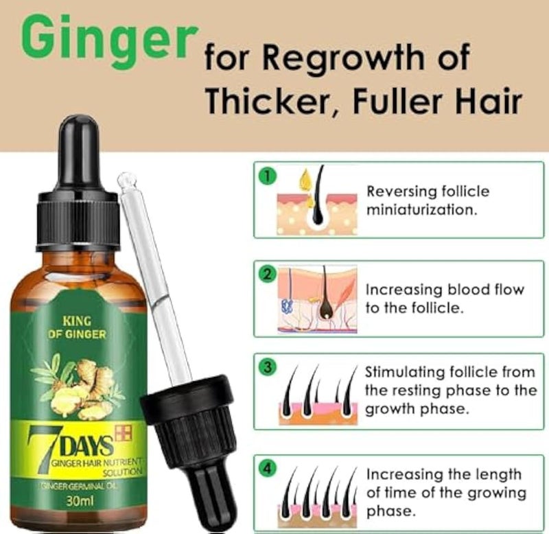 Hair Regrowth Serum, Ginger Essential Oil & Germ Serum for Hair Loss Treatment-For Longer Growth (30ml) - Image 5