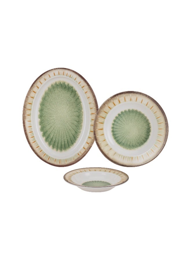 Royalford Greenyard 20pcs Melamine Dinner Set- RF12946/ Includes Oval Tray, Deep Plates, Salad, Rice and Side Bowls/ Dishwasher-Safe and Freezer-Friendly/ Eco-Friendly and Food-Grade Multicolor - Image 4