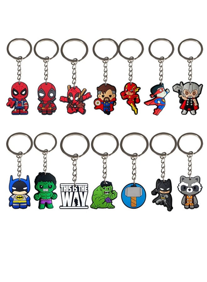 Marvel Anime Keychain Pendant Accessories Diy School Bag Pendant Keychain Pendant Pvc Cartoon Soft Glue Decoration - Image 3