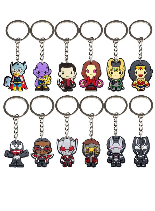 Marvel Anime Keychain Pendant Accessories Diy School Bag Pendant Keychain Pendant Pvc Cartoon Soft Glue Decoration - Image 2