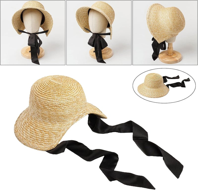 klarako Girls Straw Hat Beachwear Sunhat Bucket Hat Summer Travel Beach Tea Party Fisherman Cap for Kid Boys Girls - Image 2