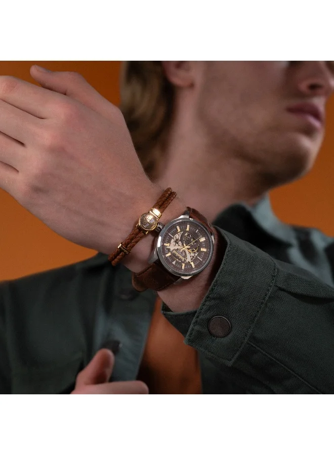 تمبرلاند Aandroscoggin Dark Brown Leather Bracelet for Men