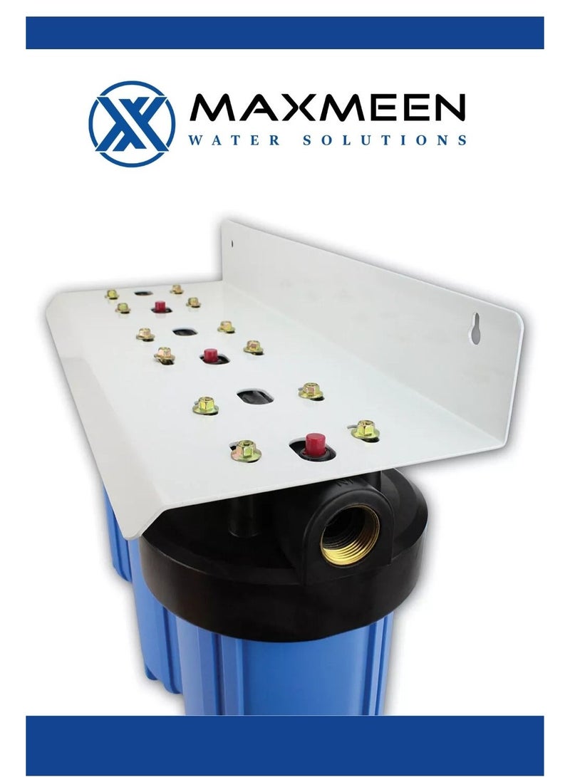ماكسمين فلتر مياه ثلاثي  جامبو 10 بوصة – هيكل أزرق – فلتر رواسب + كربون – مدخل/مخرج 1" (إزالة الرواسب، الروائح وتحسين الطعم) - Maxmeen Water - Image 4