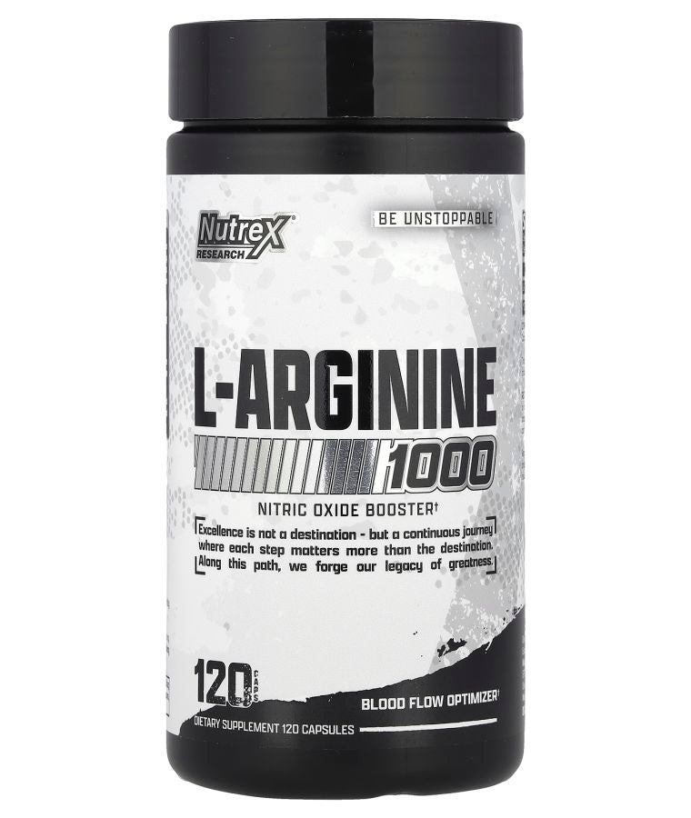 Nutrex Research L-Arginine 1000 120 Capsules (500 mg per Capsule)